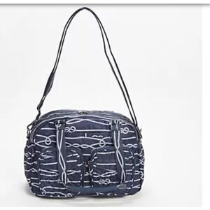 Lug Carry All Handbag Navy Rope Print Crossbody‎ Shoulder Bag